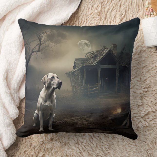 Labrador Halloween Skräckinjagande Kudde (Filt)
