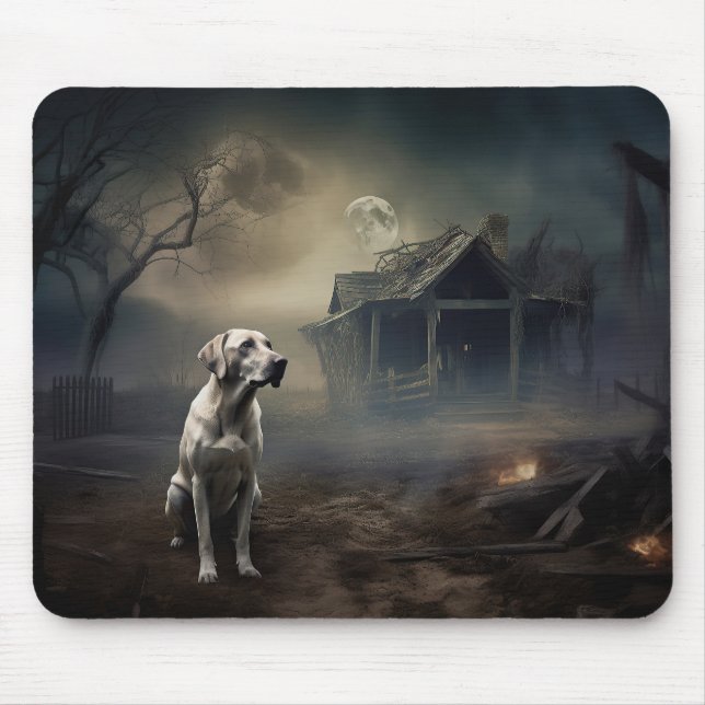 Labrador Halloween Skräckinjagande Musmatta (Framsidan)