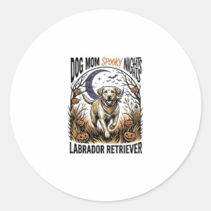 Labrador Halloween-tröja Vintage Dog Mom Grafisk_1 Runt Klistermärke
