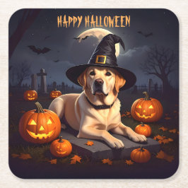 Labrador Halloween Underlägg Papper Kvadrat