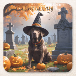 Labrador Halloween Underlägg Papper Kvadrat
