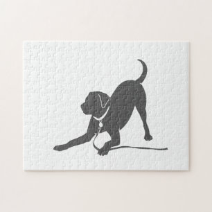 Labrador-hämmande silhuett pussel
