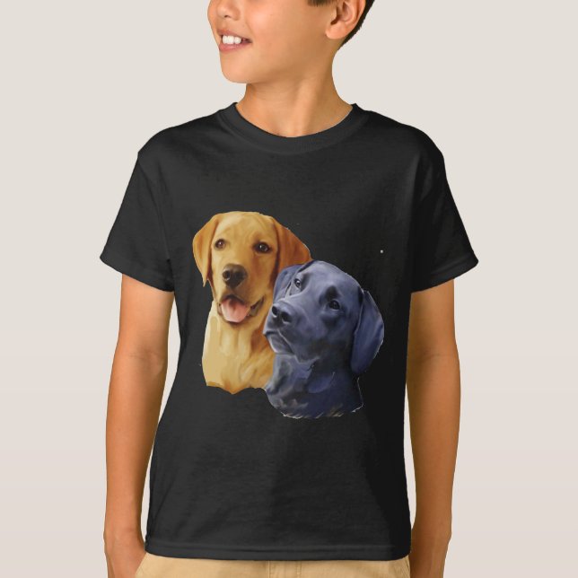 Labrador hämtande Porträtt Tee Shirt (Framsida)
