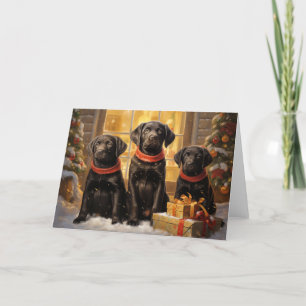 Labrador hämtar julhälsningskort tack kort