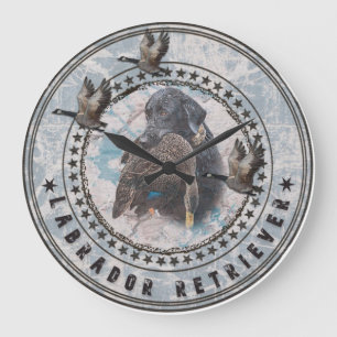 Labrador hämtar till väskan metall ornament stor klocka