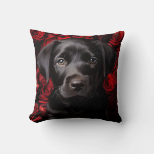 Labrador hämtar valp med ro kudde