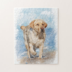 Labrador-hämtaren på stranden pussel