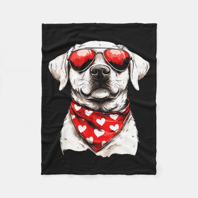 Labrador Heart Bandana Cool Lab Dog Lover Men Wome Fleecefilt (Framsidan)