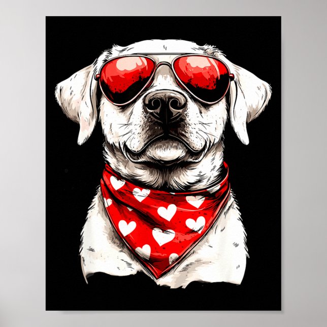 Labrador Heart Bandana Cool Lab Dog Lover Men Wome Poster (Framsidan)