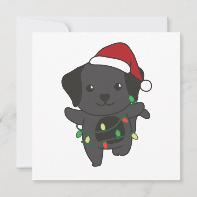 Labrador-Helgdag för vinter-cute-Hundar Julkort (Framsida)