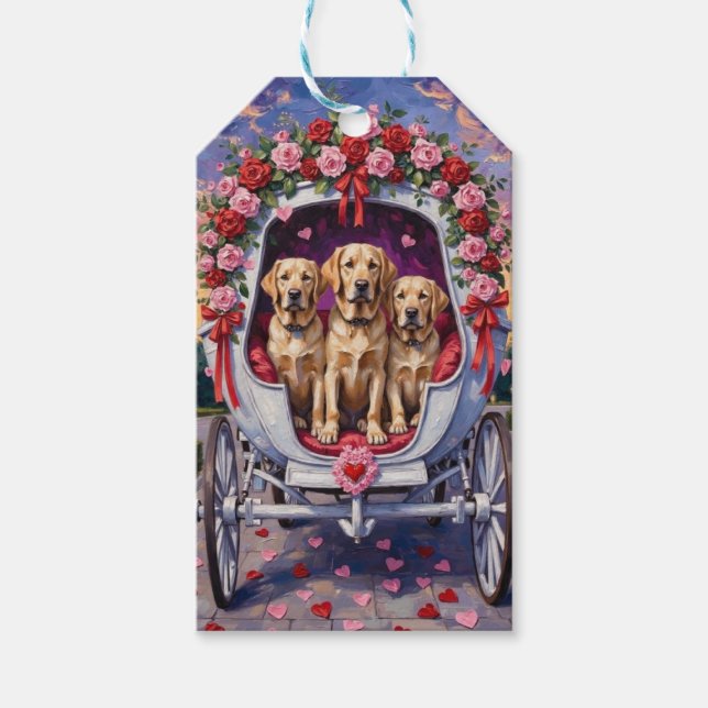Labrador Hund Alla Hjärtans Dag  Presentetikett (Framsidan)