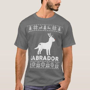 Labrador Hund älskare jul Reindeer Ugly Christm T Shirt