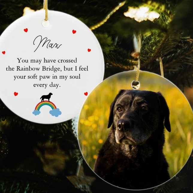 Labrador Hund Anpassningsbar Memorial Julgransprydnad Keramik (Skapare uppladdad)