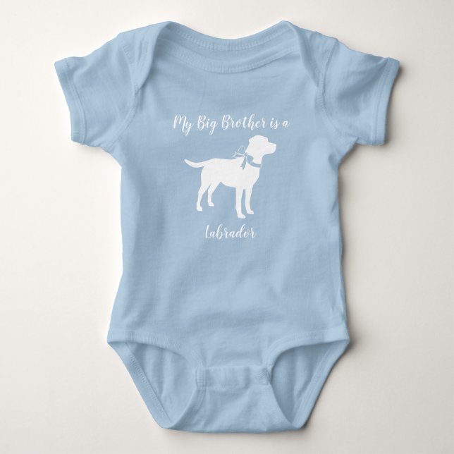 Labrador Hund Baby Shower Blå Pojke Lab T Shirt (Framsida)