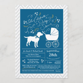 Labrador Hund Baby Shower Blue Boy Lab Inbjudningar