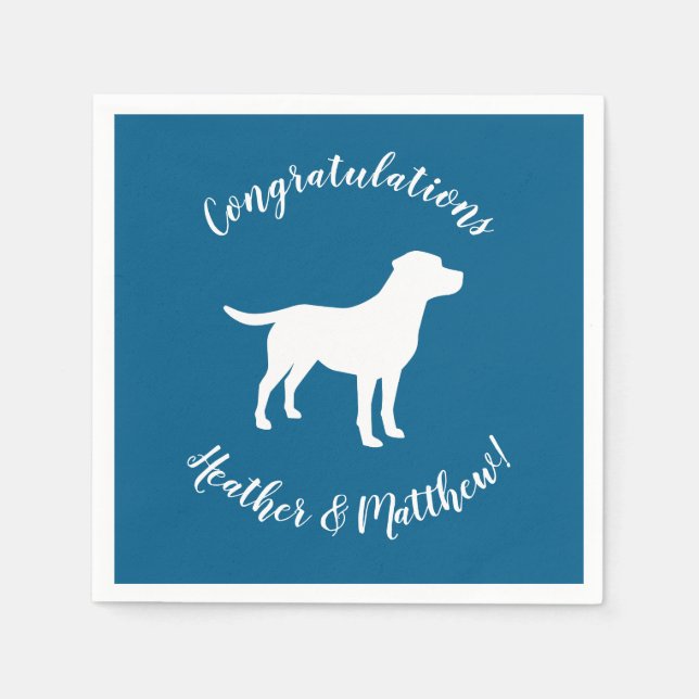 Labrador Hund Baby Shower Blue Boy Lab Pappersservett (Framsidan)