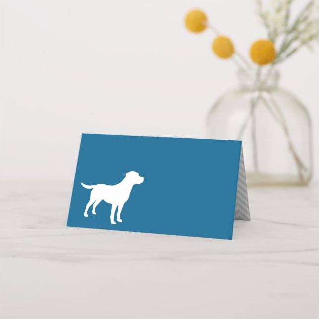 Labrador Hund Baby Shower Blue Boy Lab Placeringskort (Framsida)