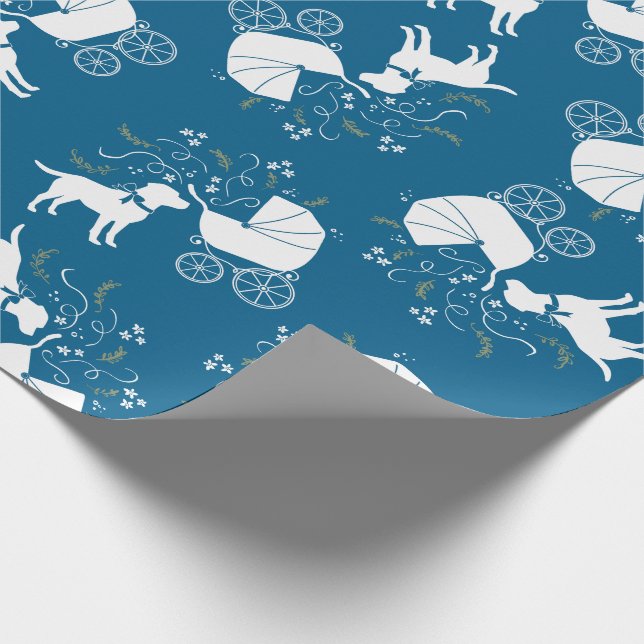 Labrador Hund Baby Shower Blue Boy Lab Presentpapper (Hörn)