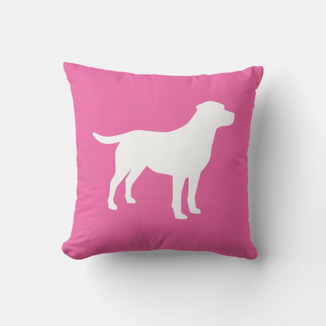 Labrador Hund Baby Shower Girl Girl Lab Rosa Kudde (Framsida)