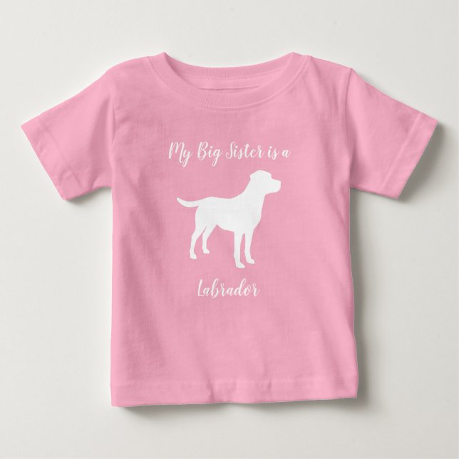 Labrador Hund Baby Shower Girl Girl Lab Rosa T Shirt (Framsida)