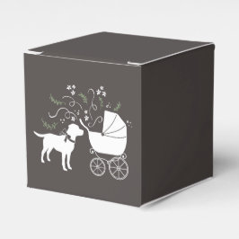 Labrador Hund Baby Shower Lab Grått Gender Neutral Presentaskar