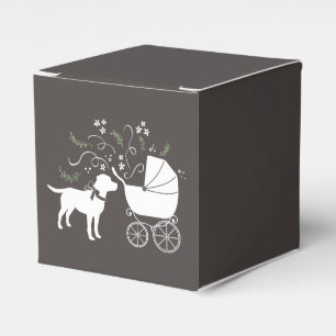 Labrador Hund Baby Shower Lab Grått Gender Neutral Presentaskar