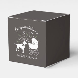 Labrador Hund Baby Shower Lab Grått Gender Neutral Presentaskar
