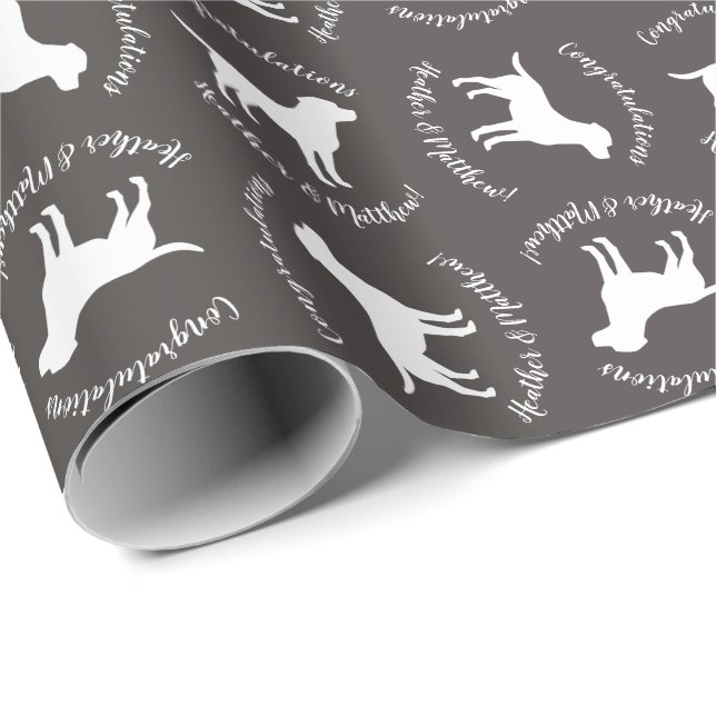 Labrador Hund Baby Shower Lab Grått Gender Neutral Presentpapper (Rullad Hörn)
