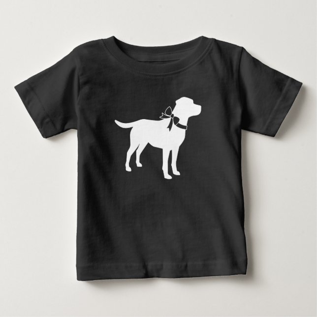 Labrador Hund Baby Shower Lab Grått Gender Neutral T Shirt (Framsida)