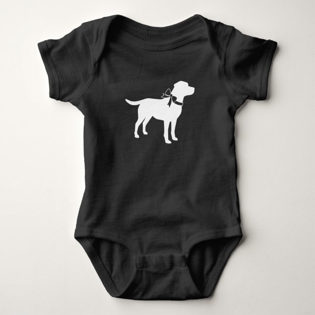 Labrador Hund Baby Shower Lab Grått Gender Neutral T Shirt (Framsida)