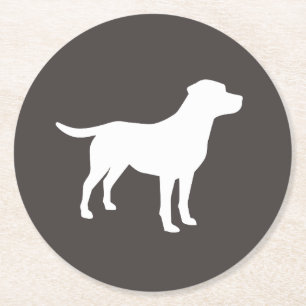 Labrador Hund Baby Shower Lab Grått Gender Neutral Underlägg Papper Rund