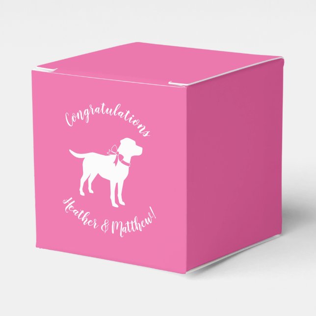 Labrador Hund Baby Shower Rosa Girl Lab Presentaskar (Framsidan Sidan)