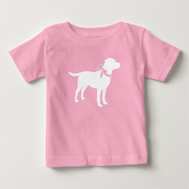 Labrador Hund Baby Shower Rosa Girl Lab T Shirt (Framsida)
