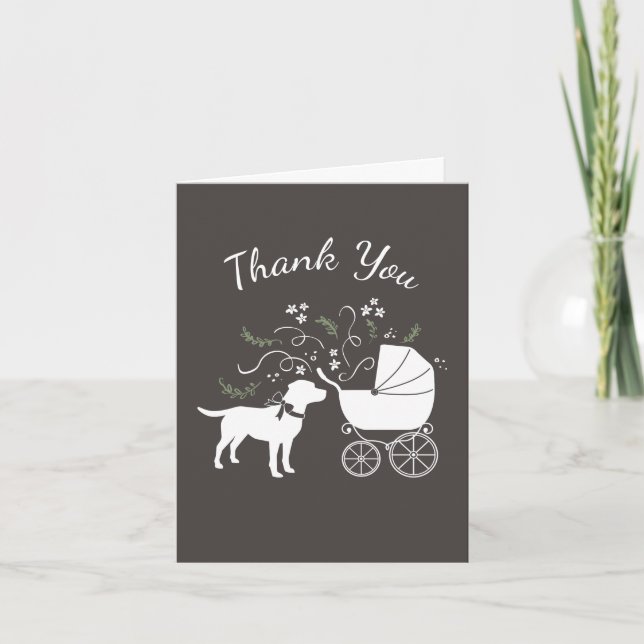 Labrador Hund Baby Shower Rosa Girl Lab Tack Kort (Framsida)