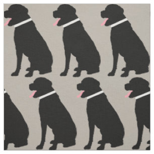 Labrador Hund Black Mönster Tyg