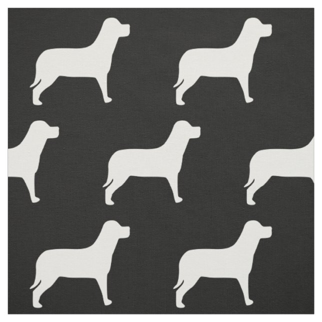 Labrador Hund Black och White Mönster Tyg (Provkarta)