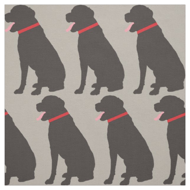 Labrador Hund Chocolate Mönster Tyg (Provkarta)