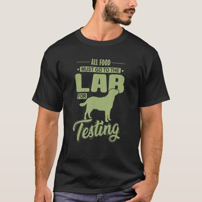 Labrador Hund Food Tester T Shirt (Framsida)