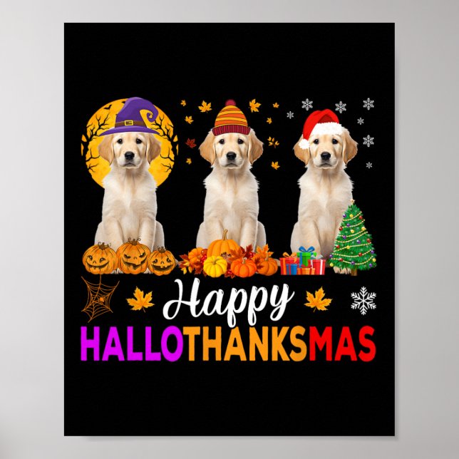 Labrador Hund Halloween jul Hallothanksmas 1 Poster (Framsidan)