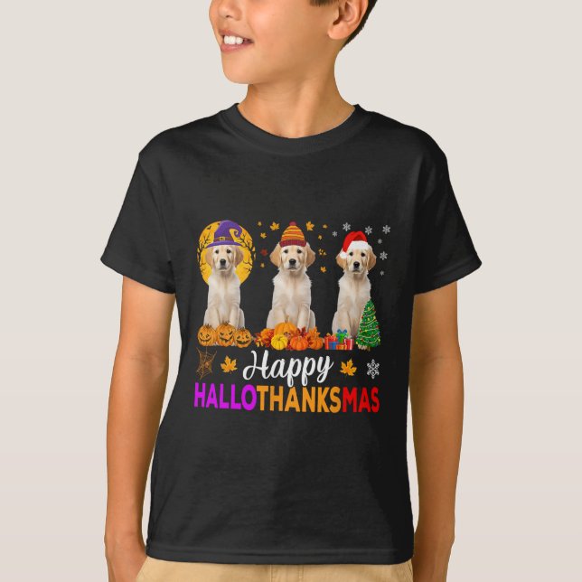 Labrador Hund Halloween jul Hallothanksmas 1 T Shirt (Framsida)