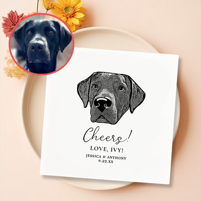 Labrador Hund Hand Teckning Personlig Cheers Pappersservett (Skapare uppladdad)