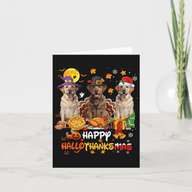 Labrador Hund Happy halloween Thanksgiving Merry C Kort (Framsida)