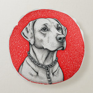 Labrador hund Inredande cirkel Rund Kudde