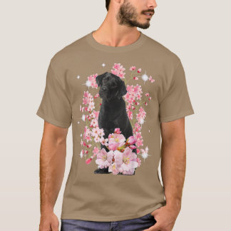 Labrador Hund Japansk Cherry Blommar Sakura Flower T Shirt