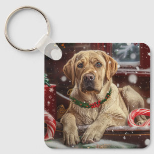 Labrador Hund Jul Festlig Nyckelring