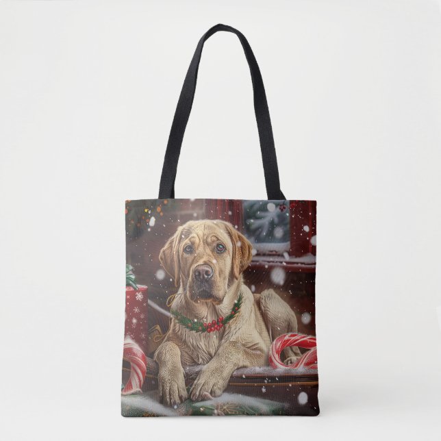 Labrador Hund Jul Festlig Tygkasse (Framsida)