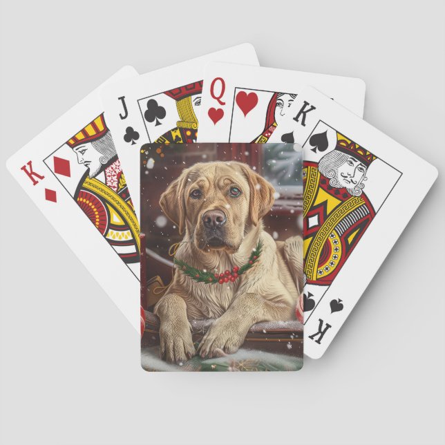 Labrador Hund julafton Casinokort (Baksidan)