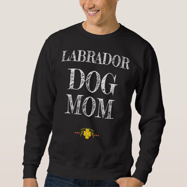 Labrador Hund Mamma Lång Ärmad Tröja (Framsida)