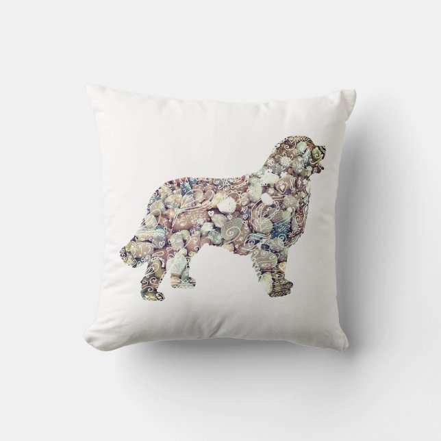 Labrador Hund Mandala Inslag Throw Cushion Kudde (Framsida)