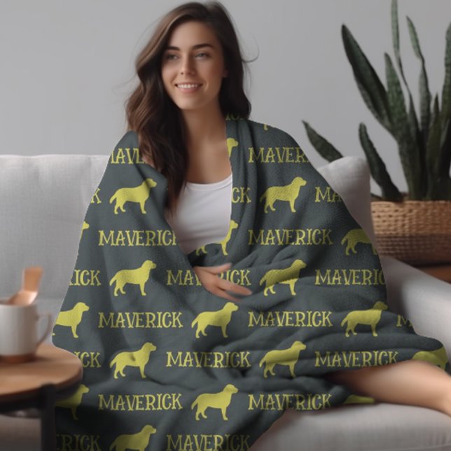 Labrador-Hund, Mörk-Grått-eget namn Upprepa Fleecefilt (Skapare uppladdad)